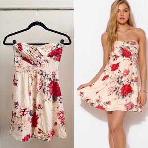 Urban Outfitters strapless floral dress